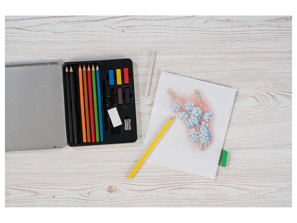 crelando Set desquisse et de dessin ou coffret de crayons de couleur