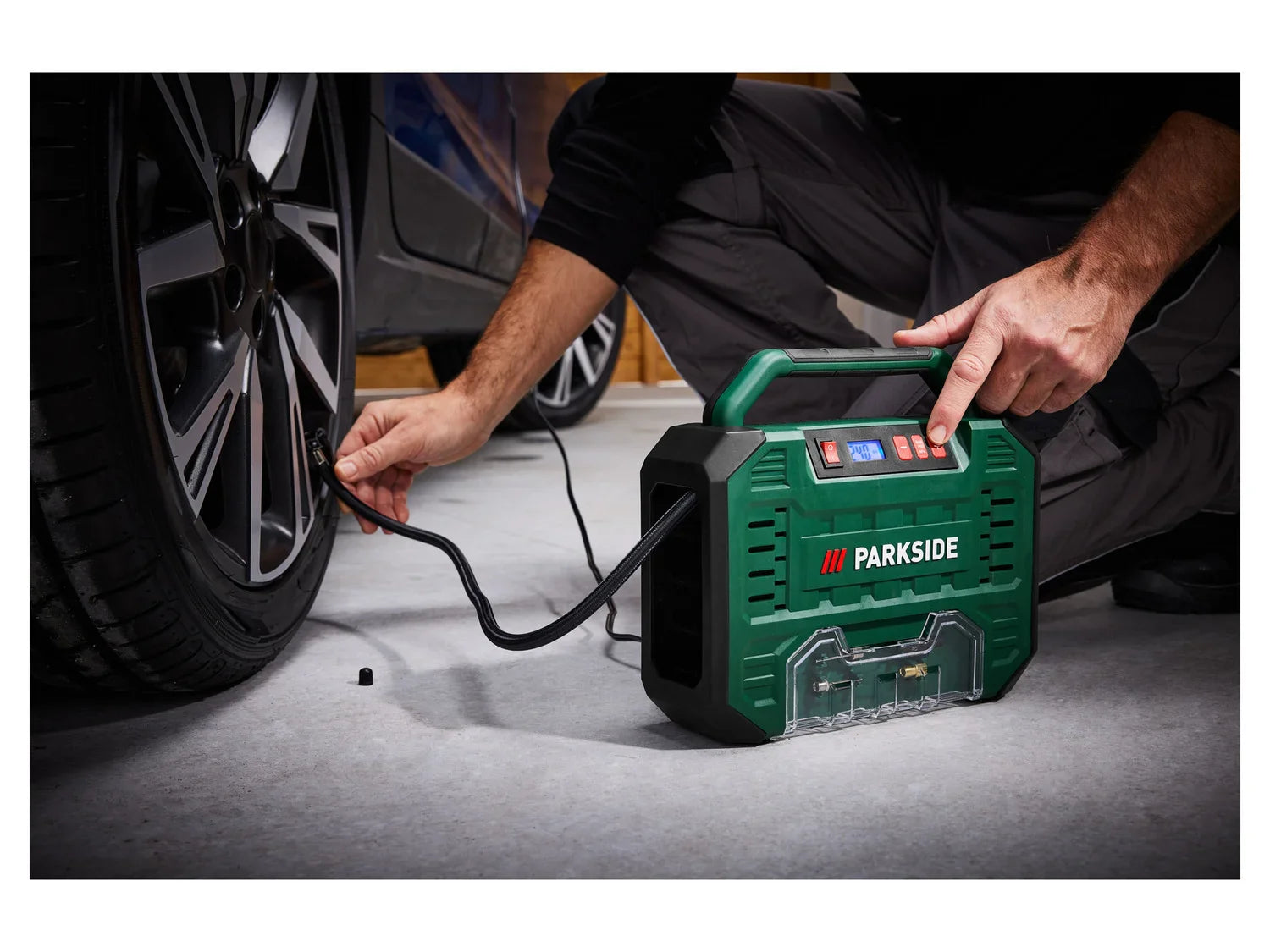 PARKSIDE Compresseur numrique portatif PMK 150 A1, 12 V ou 230 V