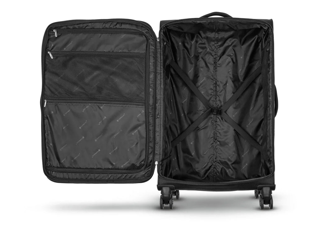 TOPMOVE Set de 2 valises cabine extensibles, 62-69 L et 96-108 L, noir