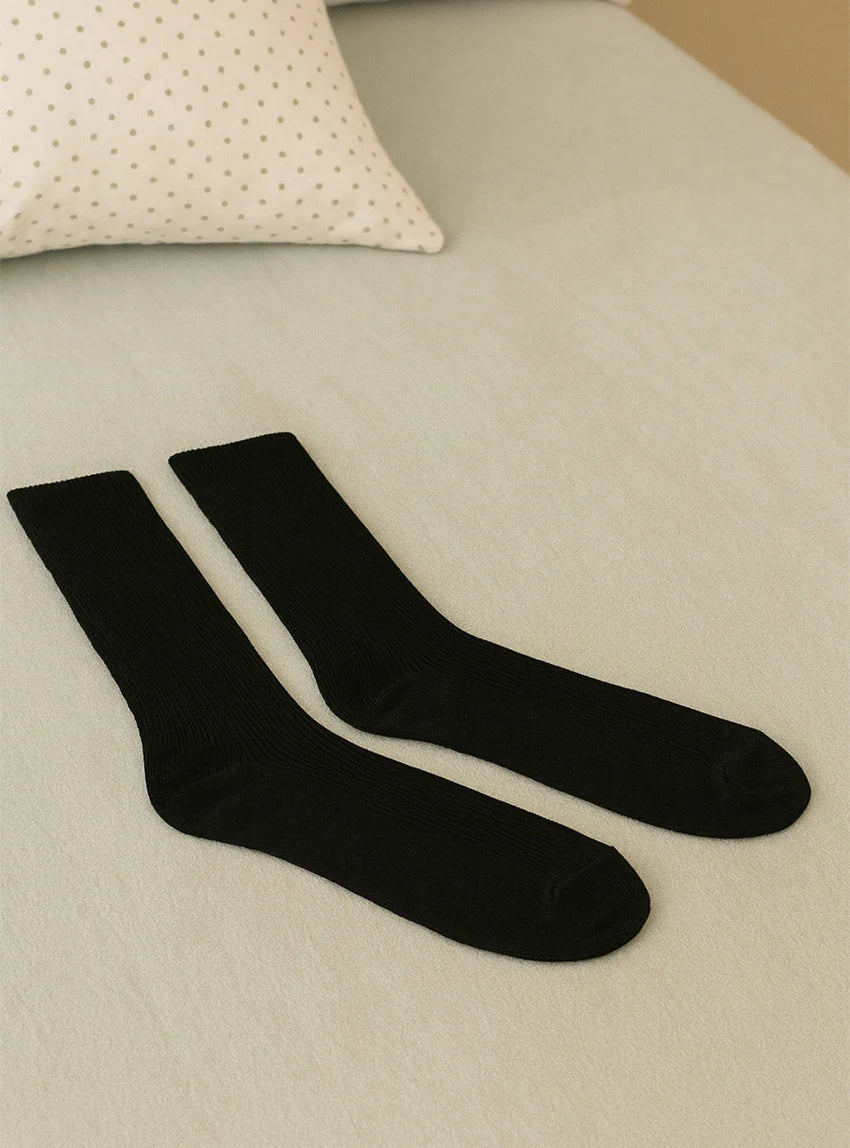 Mi-chaussettes mixte en laine noires
