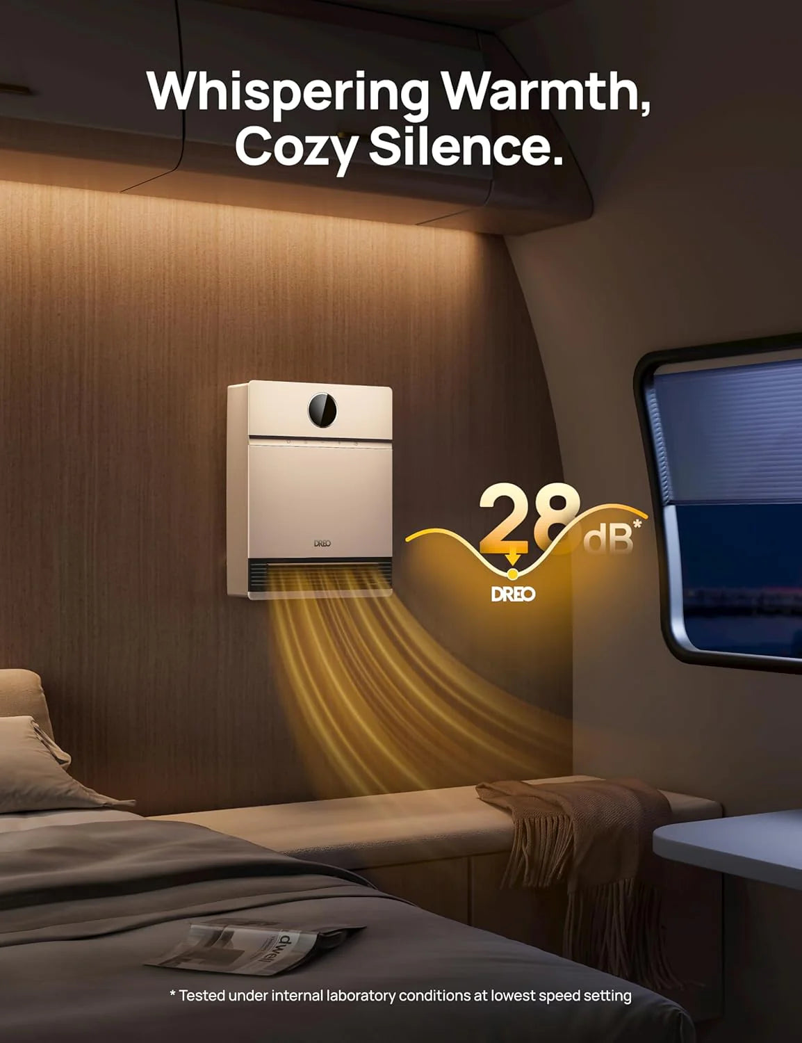 Dreo Smart Wall Heater, IP24 Electric PTC Space Heaters for Indoor Use, 30° Oscillation, Adjustable Thermostat, Remote Control, Works with Alexa, 24H Timer, Easy-mounted for Bedroom, Office, Home