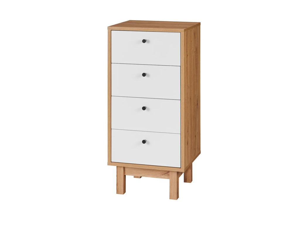LIVARNO home Chiffonnier Copenhagen, 40 x 85 x 35 cm, imitation chne/blanc