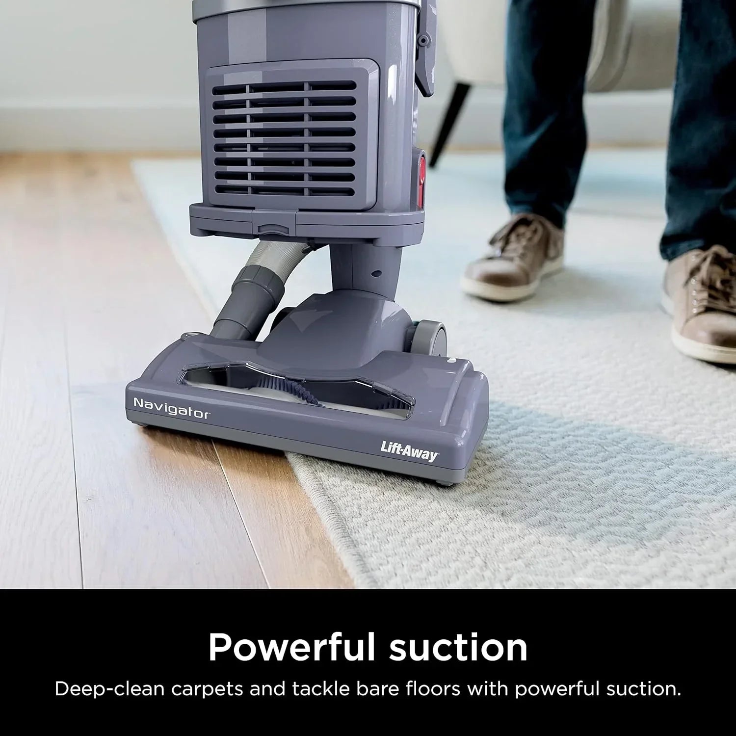 Upright Vacuum Navigator Lift-Away Deluxe Capacity HEPA Filter Swivel Steering Upholstery Tool