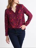 Blouse femme en viscose chaude floral violine
