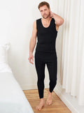 Caleçon long homme en laine mérinos noir