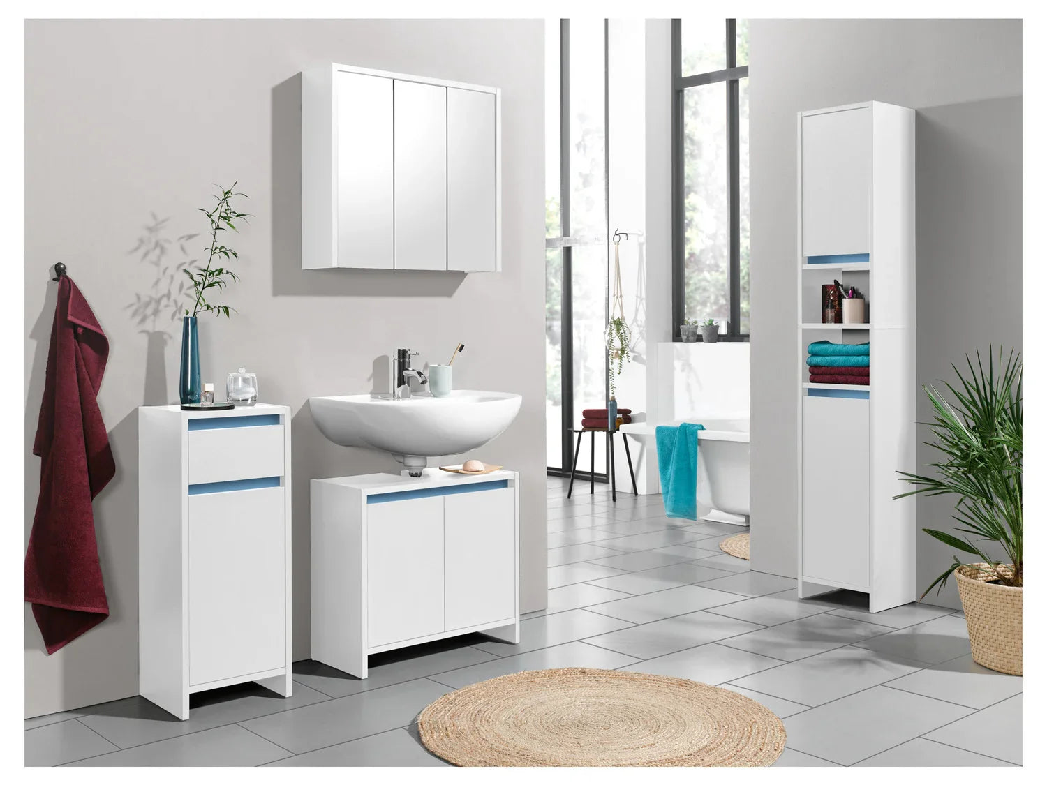 LIVARNO home Colonne de salle de bains Oslo, 32 x 180,5 x 28 cm, blanche