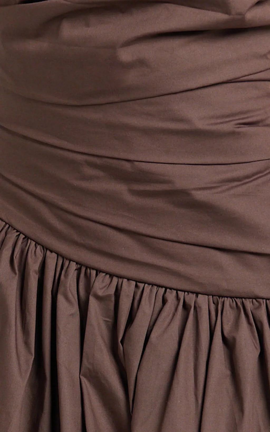 Almera Mini Dress - Strapless Ruched Dress in Chocolate