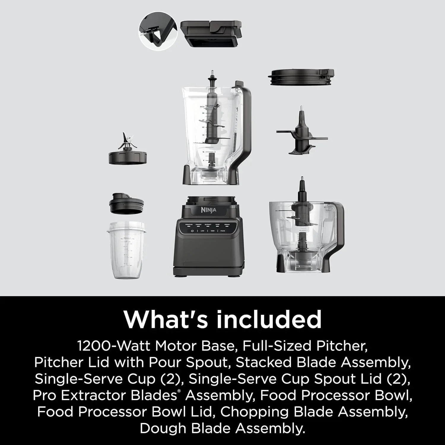 Ninja Mega Kitchen System 1500 Watt 72 Ounce Full Size Blender and 8 Cup Food Processor