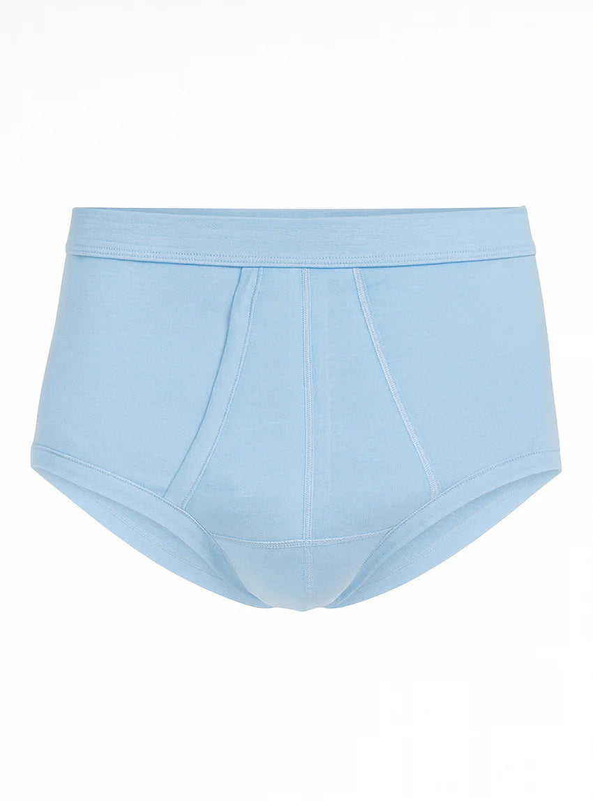 Slip ouvert homme taille haute en coton bleu ciel