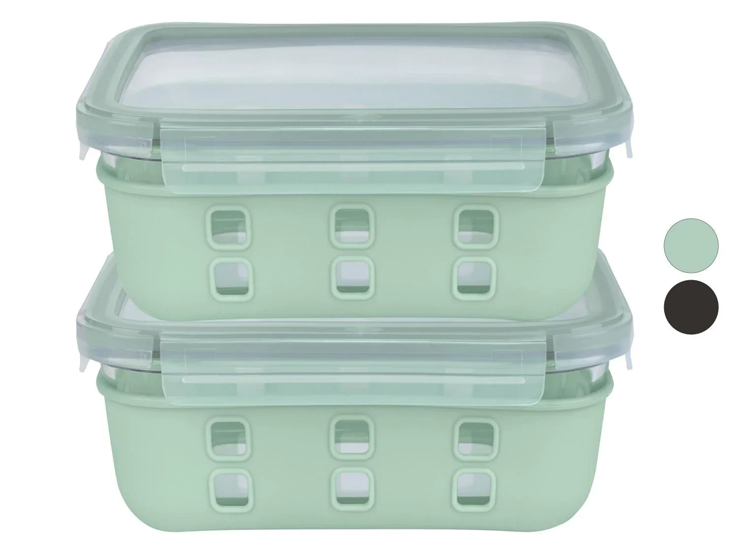 LIVARNO home Lot de 2 botes de conservation en verre
