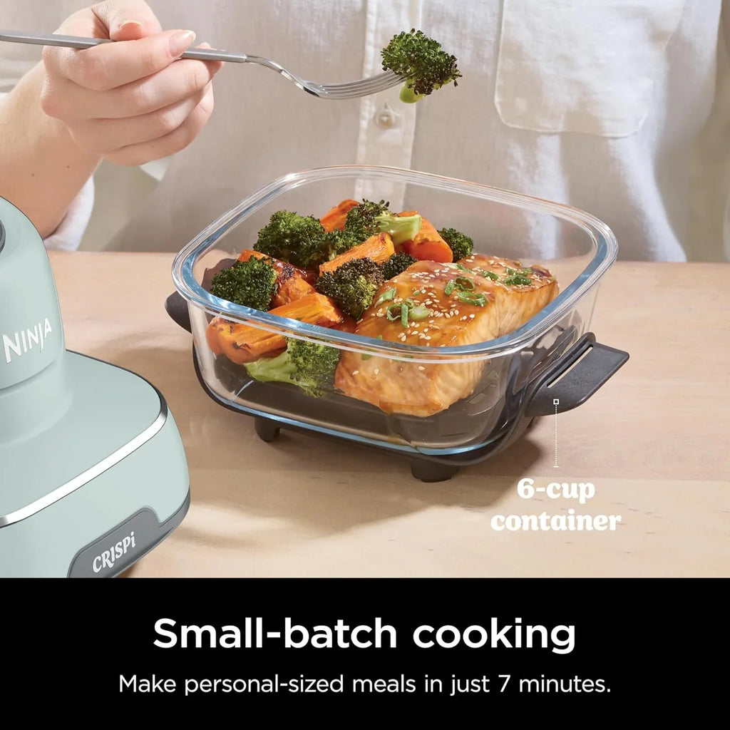 Ninja Crispi 4 in 1 Portable Glass Air Fryer Cooking System 4QT 6 Cup TempWare Glass Containers