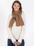 Echarpe en laine mérinos marron glacé