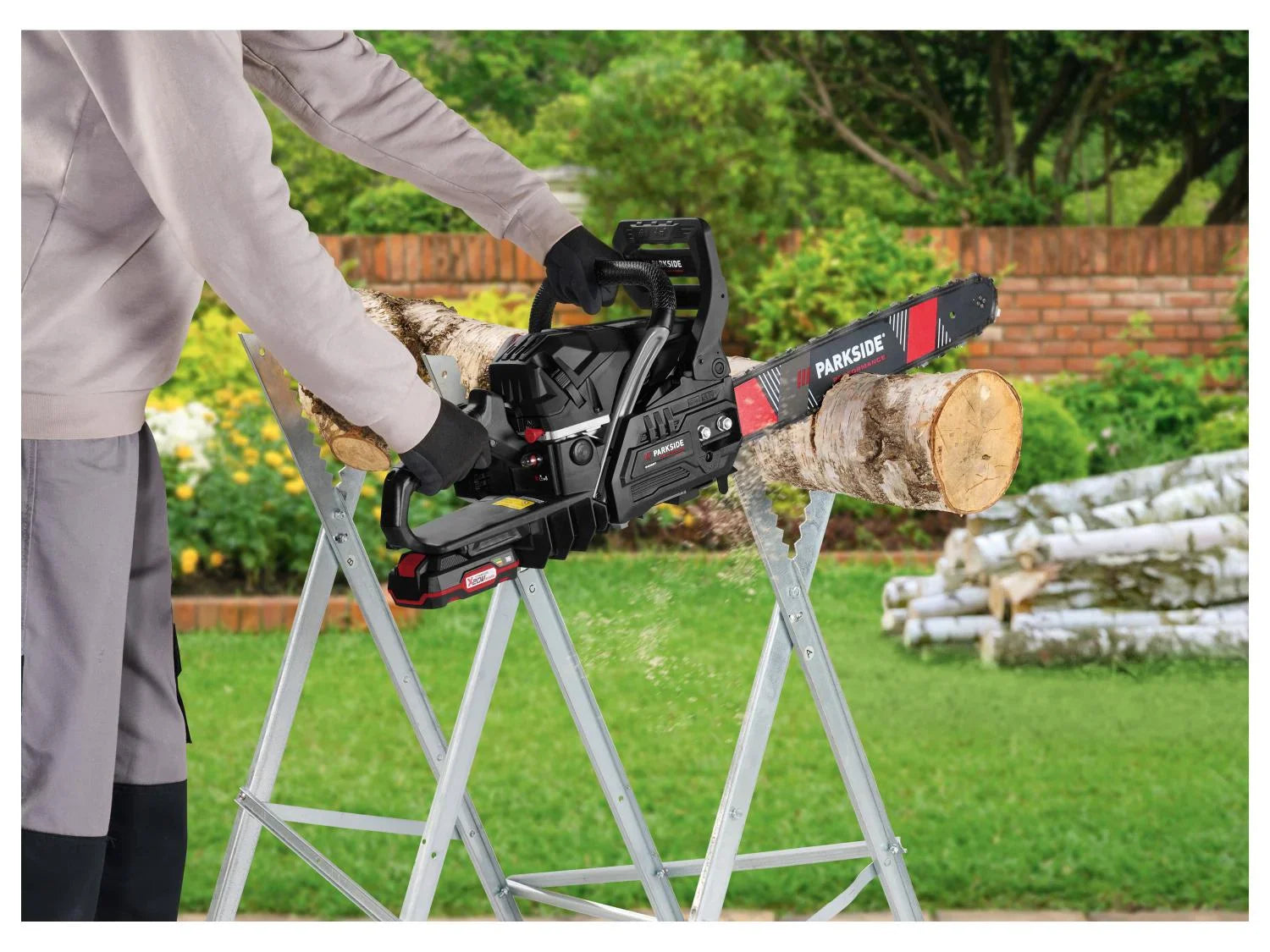 PARKSIDE PERFORMANCE Trononneuse  essence avec dmarrage lectrique PPBKS 56 B2, 56 cm, 20 V