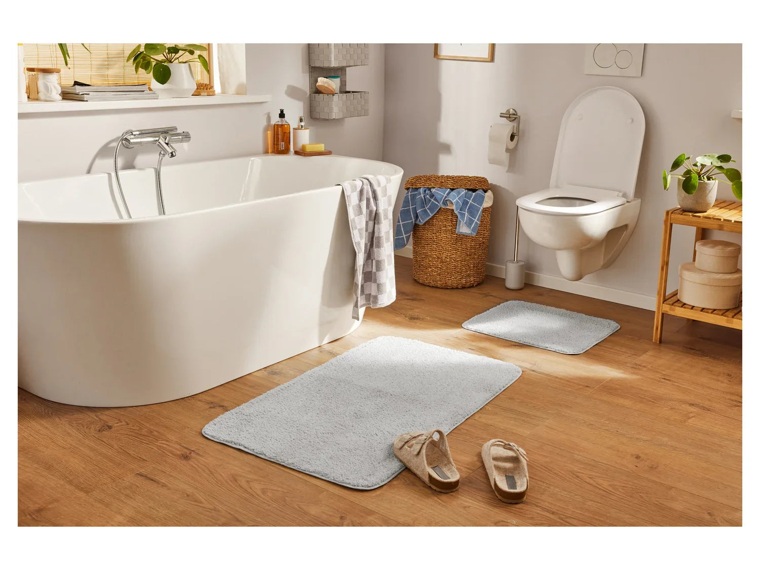 LIVARNO home Ensemble de tapis de salle de bain et WC, 2 pices