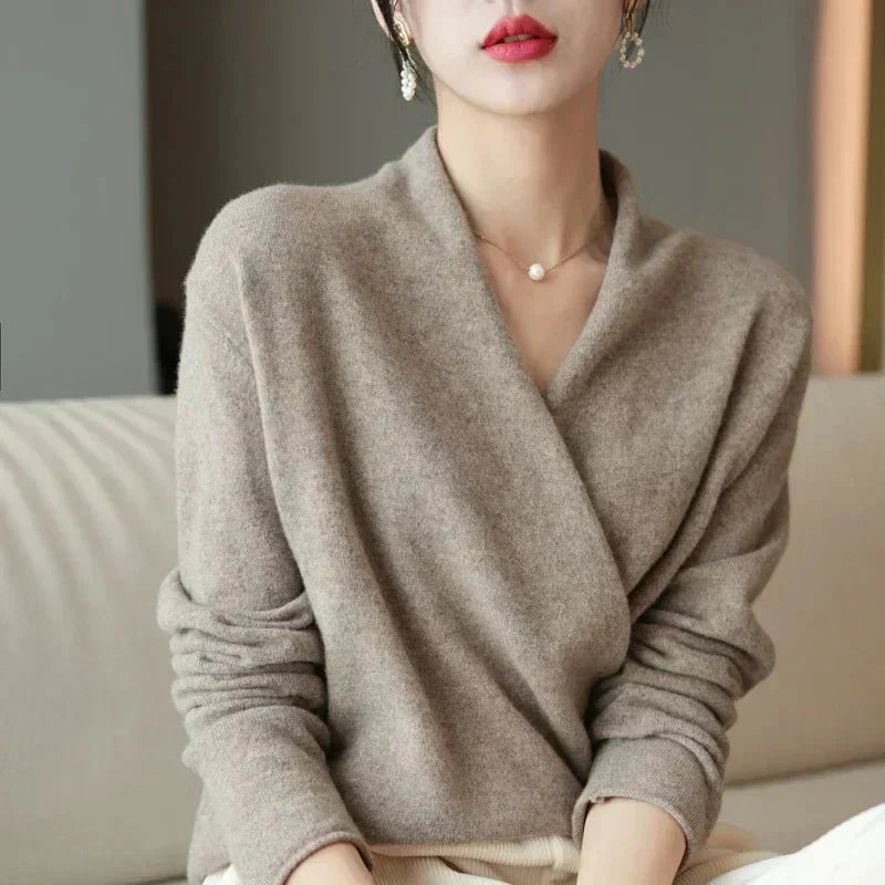 Pull élégant croisé pour femmes