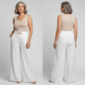 Évelyne | Pantalon large taille haute sculptant