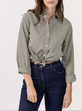 Chemise femme décontractée vert bronze