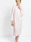 Chemise de nuit femme en coton rose fleur