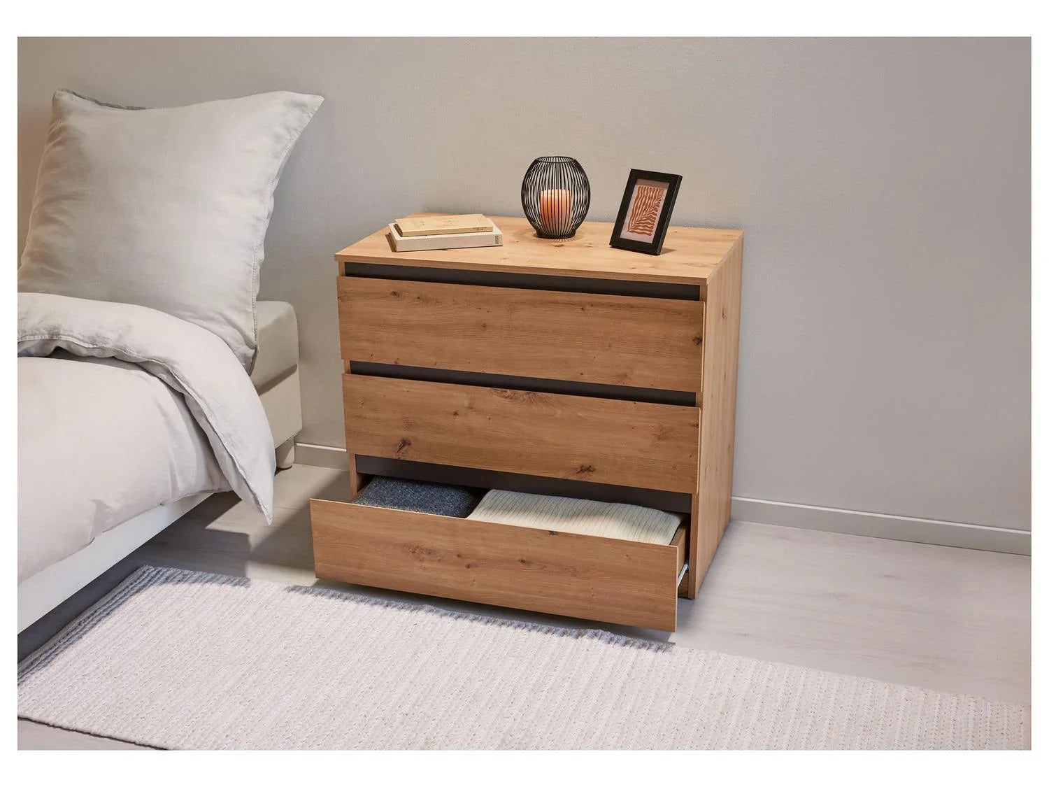 LIVARNO home Commode Genve, 80 x 78 x 48 cm, imitation chne