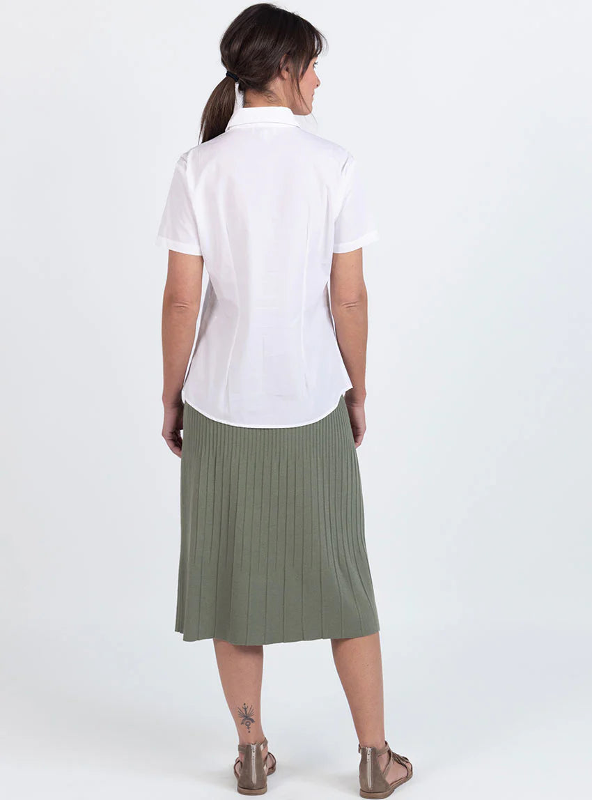Chemisier femme manches courtes coton blanc