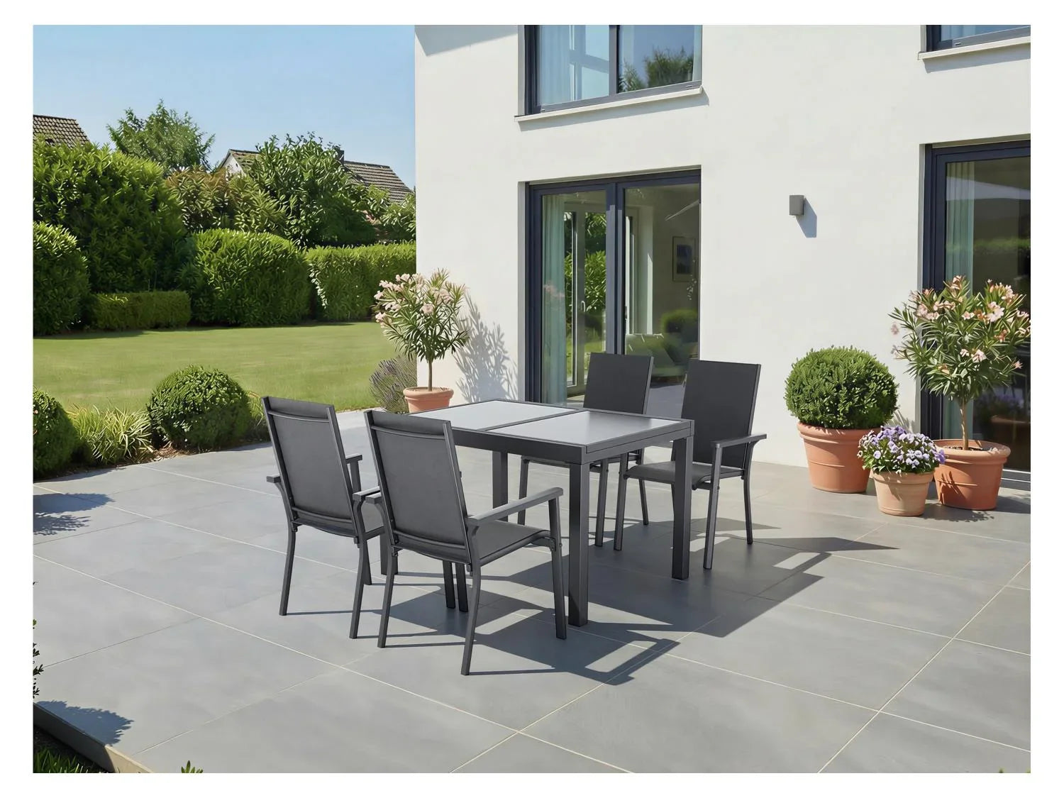 LIVARNO Fauteuil en aluminium anthracite Houston