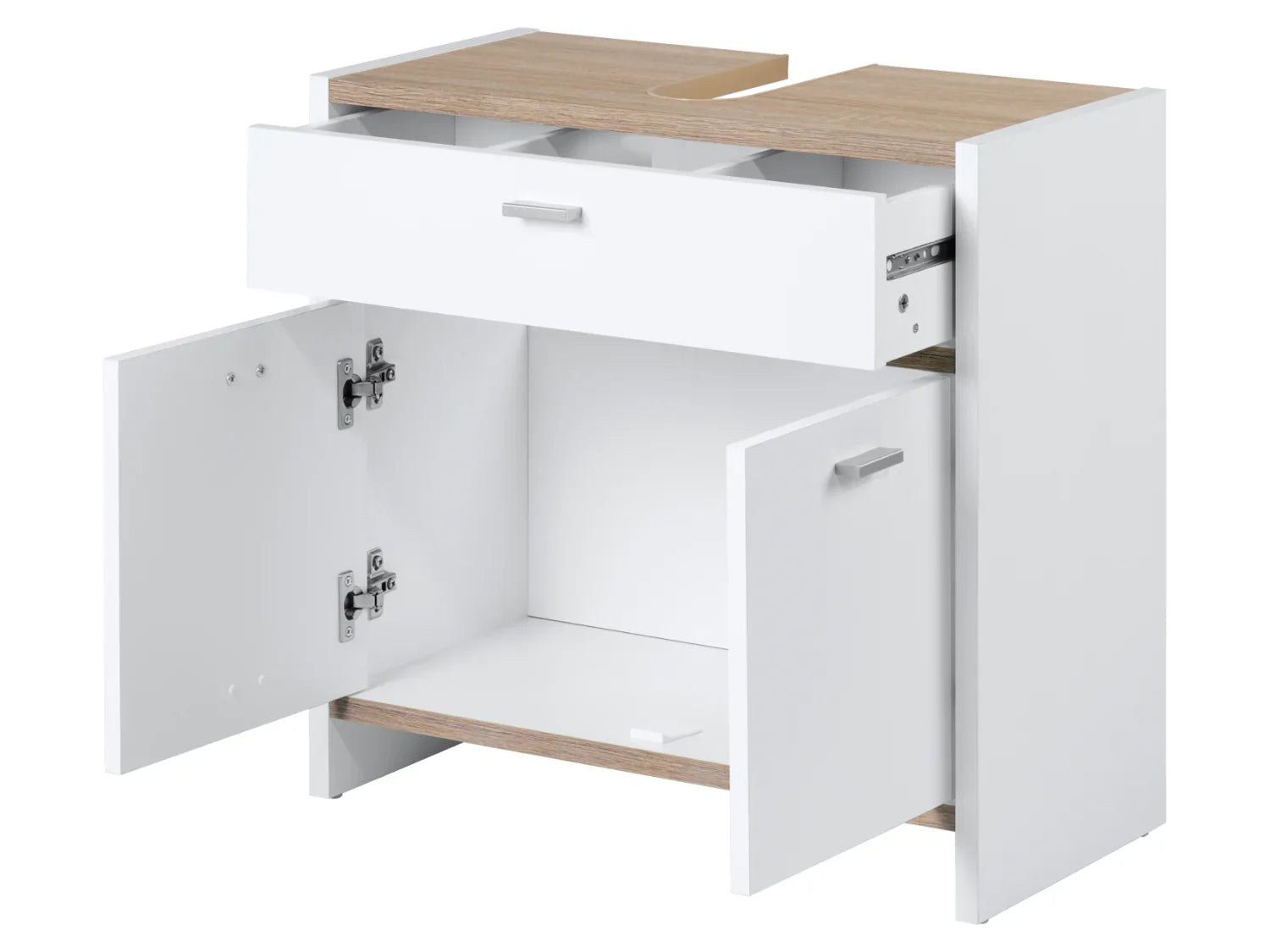 LIVARNO home Meuble sous-vasque, 58,1 x 54,5 x 28 cm, blanc/imitation chne