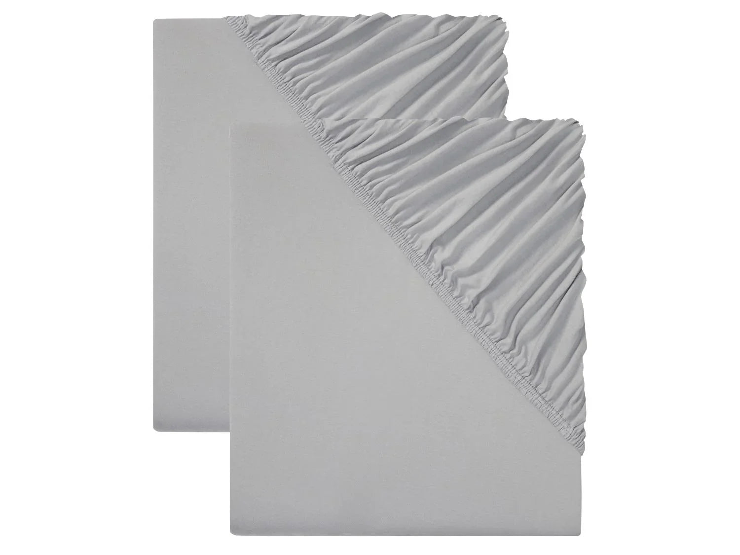 LIVARNO home Lot de 2 draps-housses en jersey, 90-100 x 200 cm