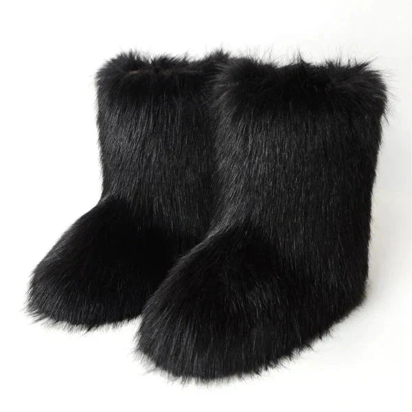 Bottes rétro Y2K en peluche givrée