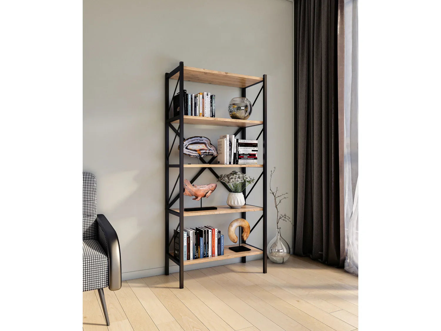 VCM tagre design industriel Insasi, 34 x 66 x 85/121/160 cm