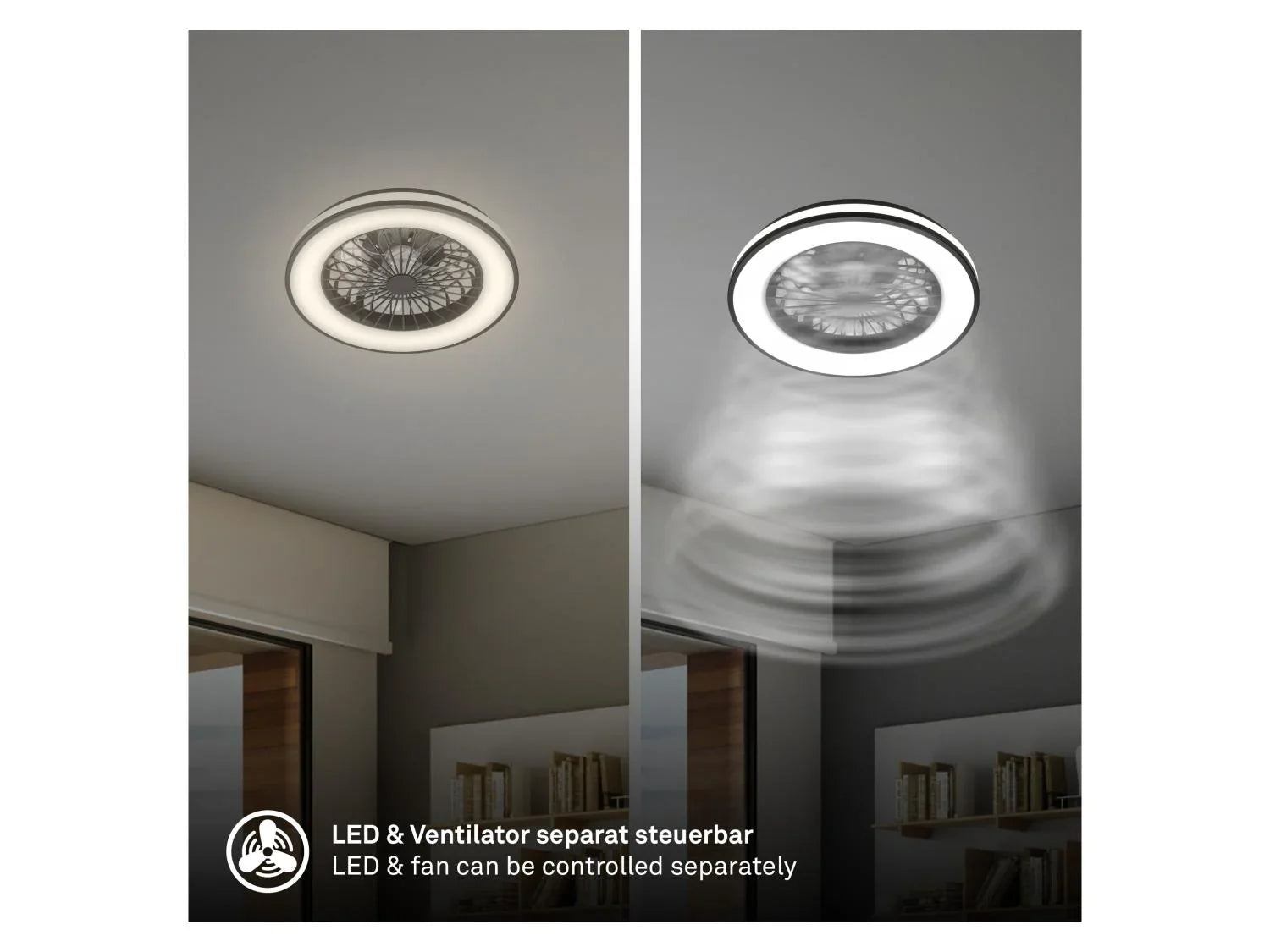 Briloner Ventilateur de plafond LED