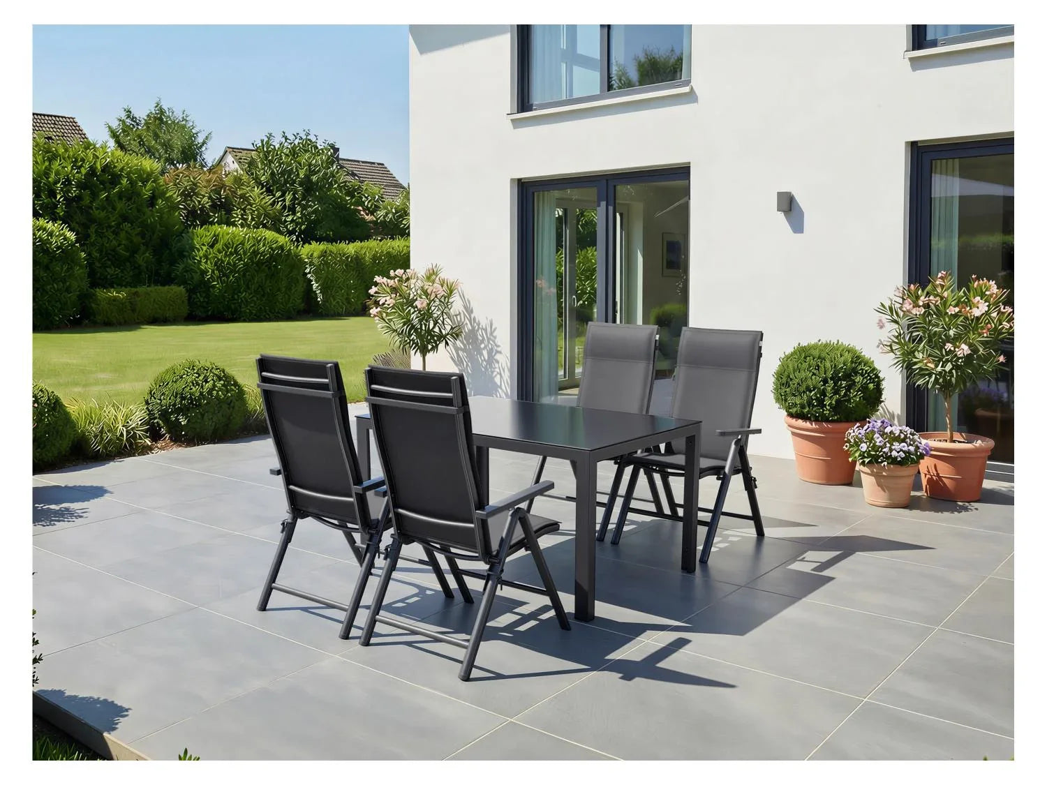 LIVARNO home Table de jardin + Lot de 4 fauteuils Houston