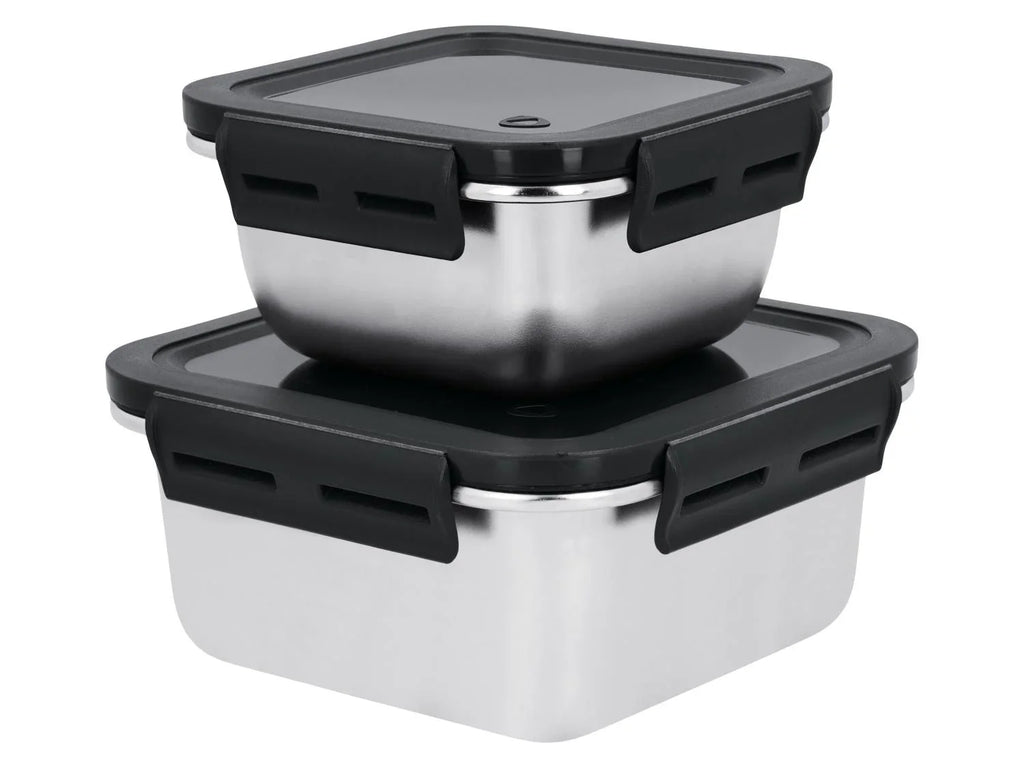 SILVERCREST Set de 2 botes de conservation en acier inoxydable