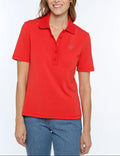 Polo femme en coton rouge