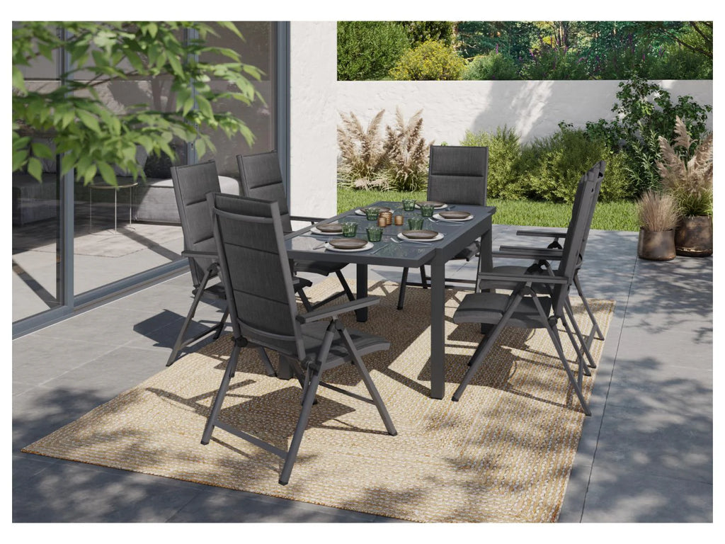 LIVARNO home Table de jardin Houston + Lot de 6 fauteuils Toronto