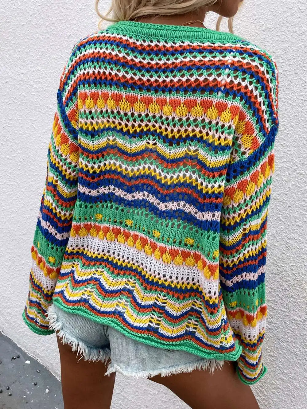 Sophie Paris | Cardigan Coloré en Tricot à Motifs