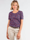 Tee-shirt femme en coton violet lavande