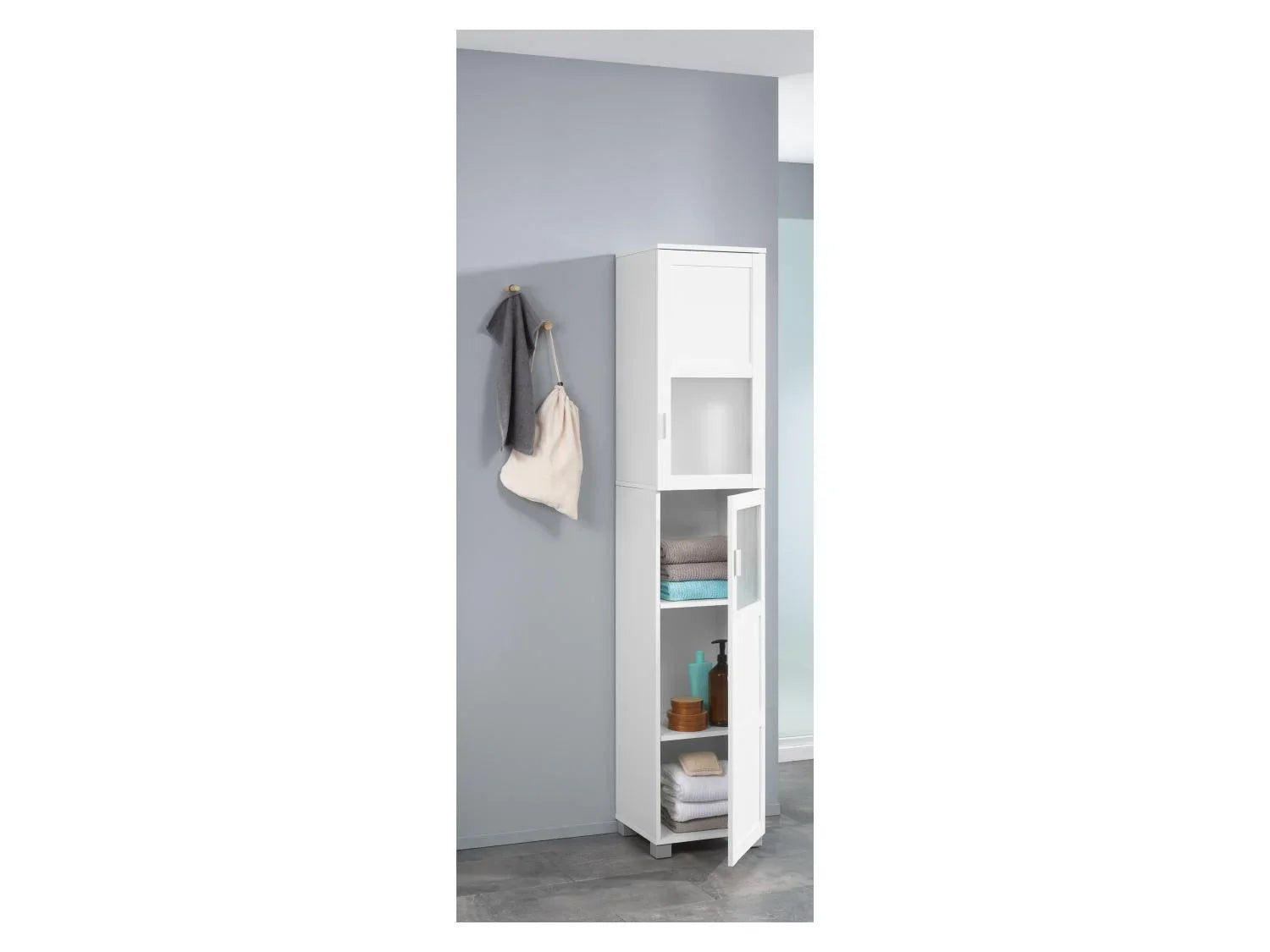LIVARNO home Colonne de salle de bains Basel, 37 x 187,7 x 34,5 cm, blanche