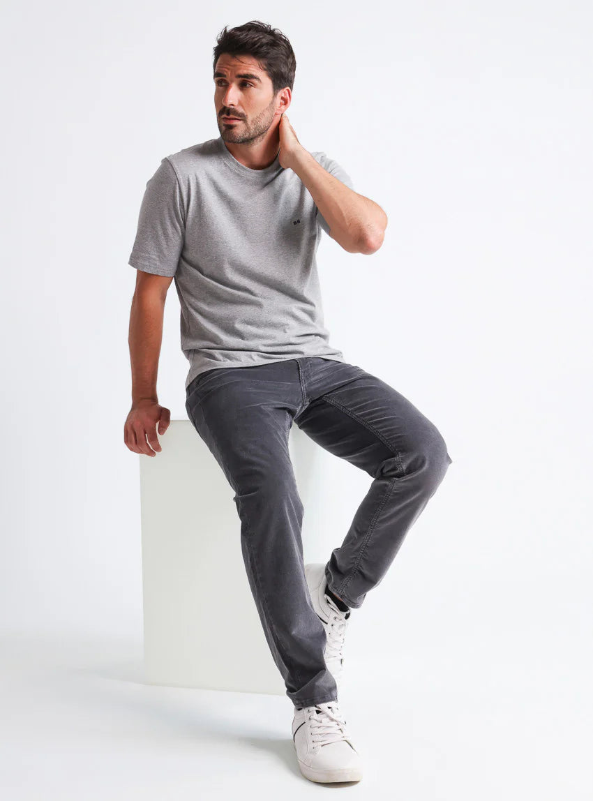 Pantalon homme velours côtelé en coton Gris Foncé