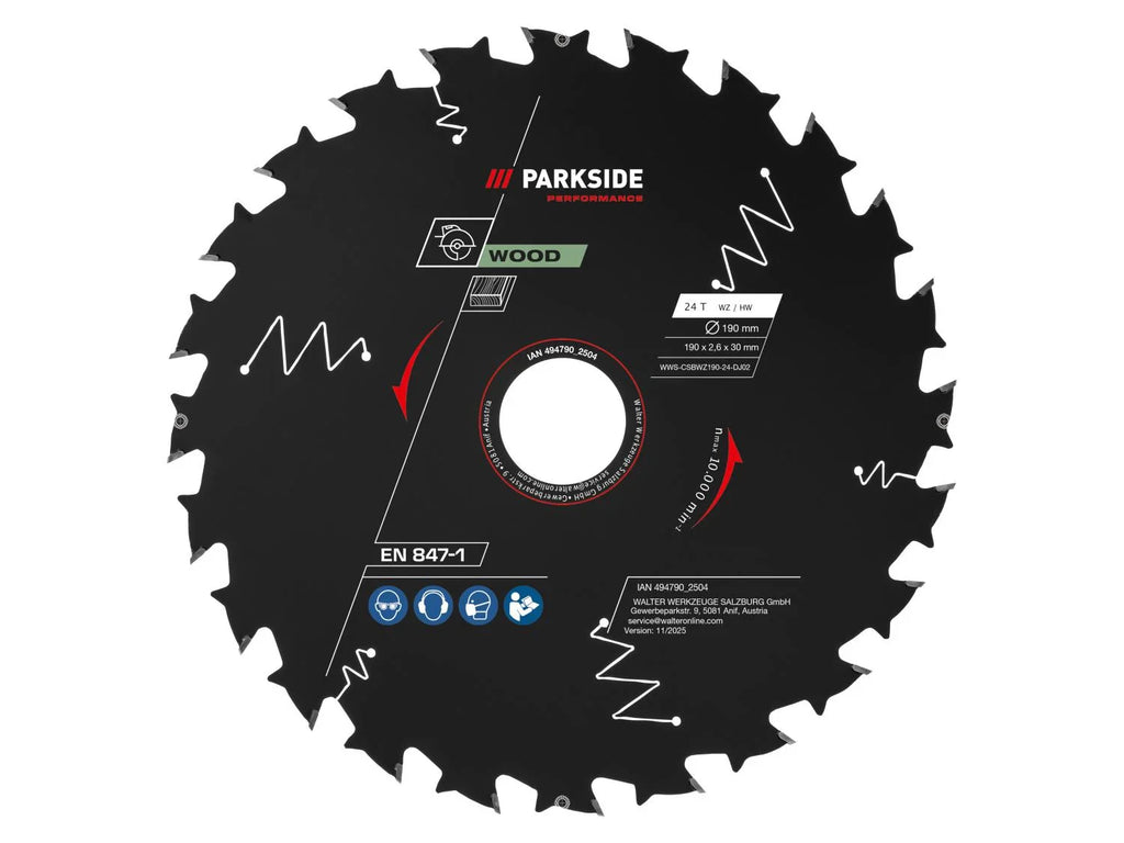 PARKSIDE PERFORMANCE Lame de scie circulaire, 190 mm, 24 dents, 48 dents, 54 dents