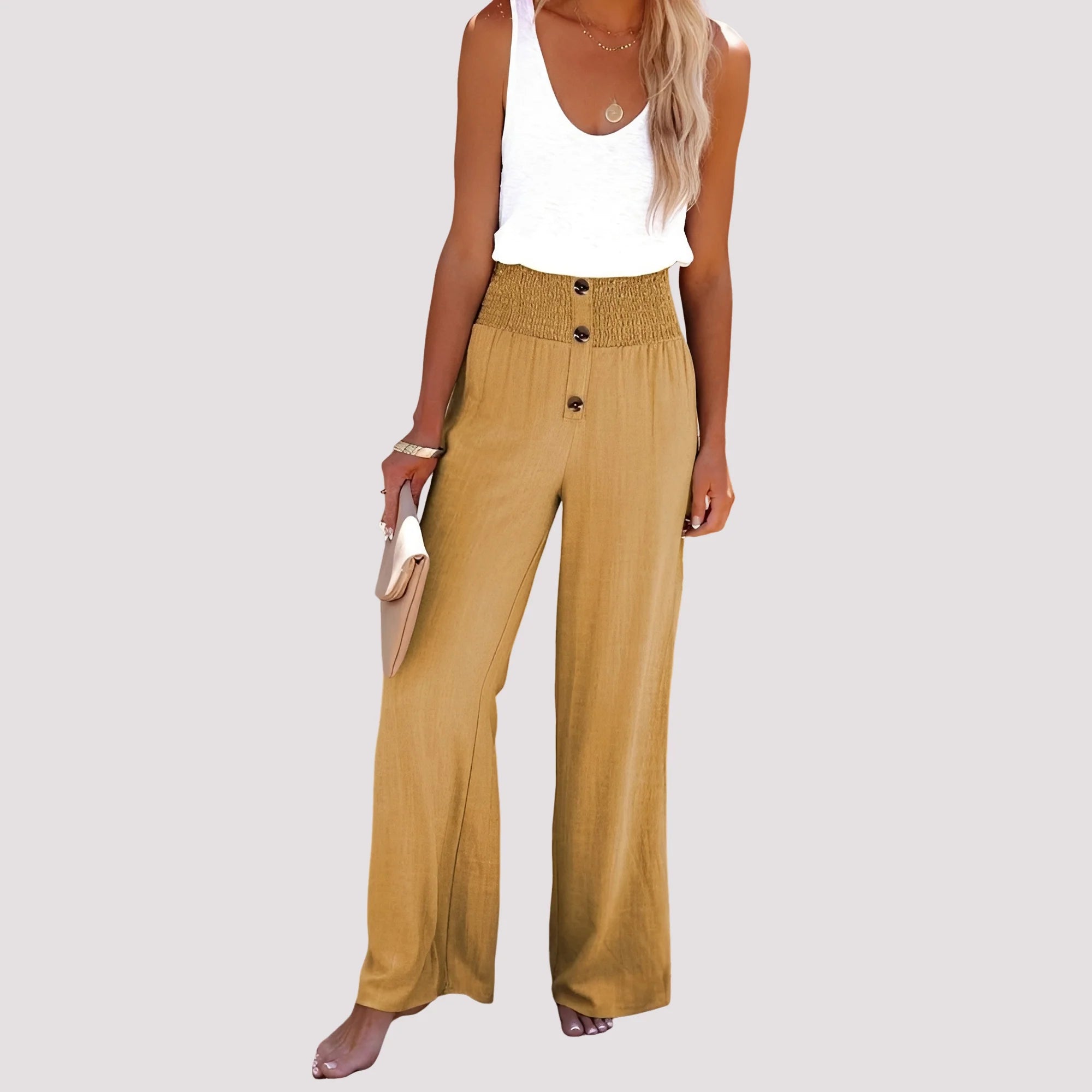 Christa - Pantalon ample taille haute