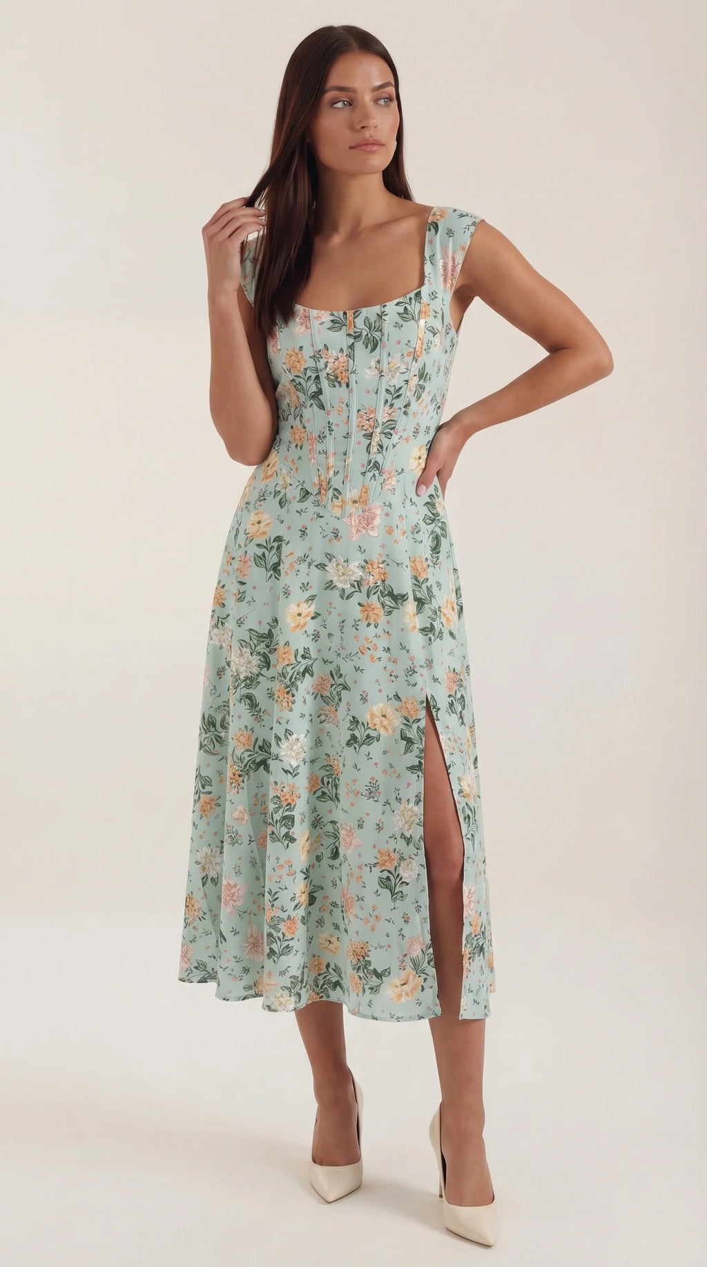 Robe corset midi femme tenue invité mariage