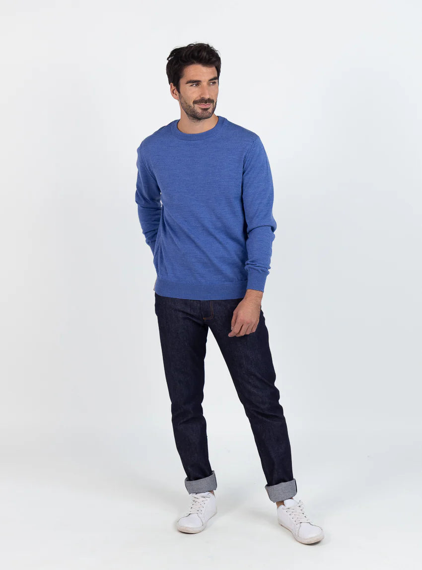 Pull homme en laine bleu élégant