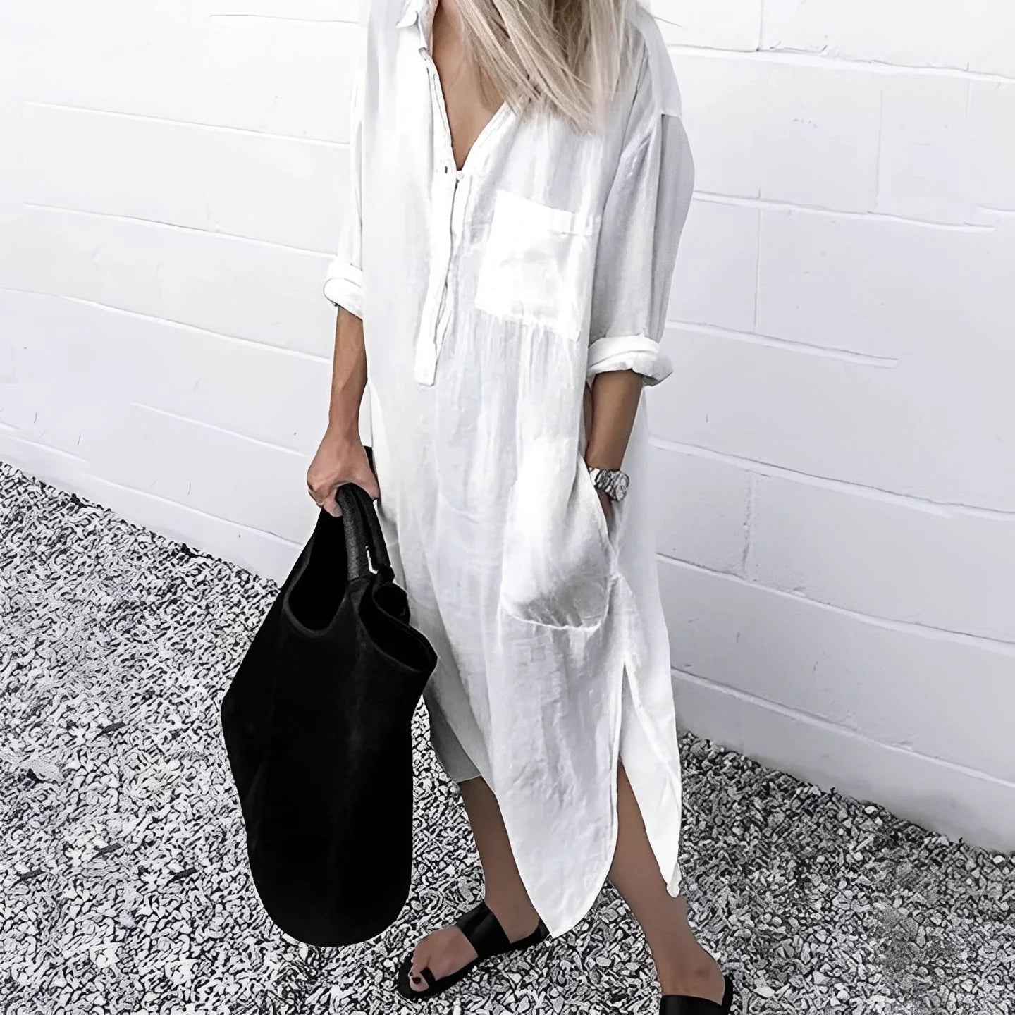 Susan - Robe fendue décontractée et ample