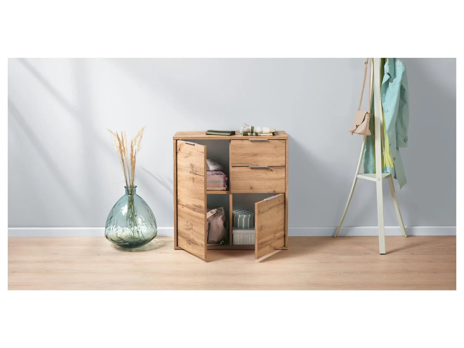 LIVARNO home Commode Verona, 80 x 80 x 35 cm, Imitation chne