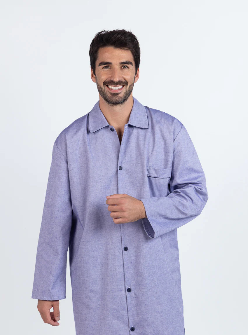 Liquette homme en coton rayé bleu
