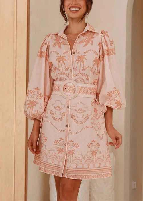 Sophie Paris I Mini-robe en lin rose