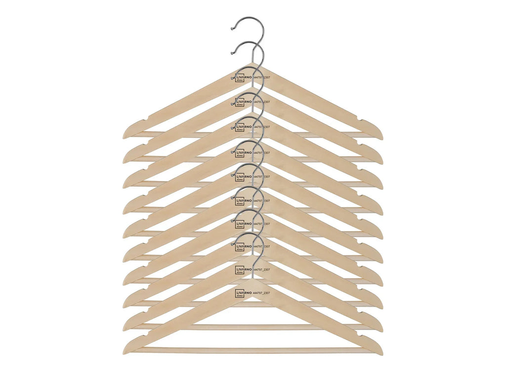 LIVARNO home Lot de 10 cintres en bois