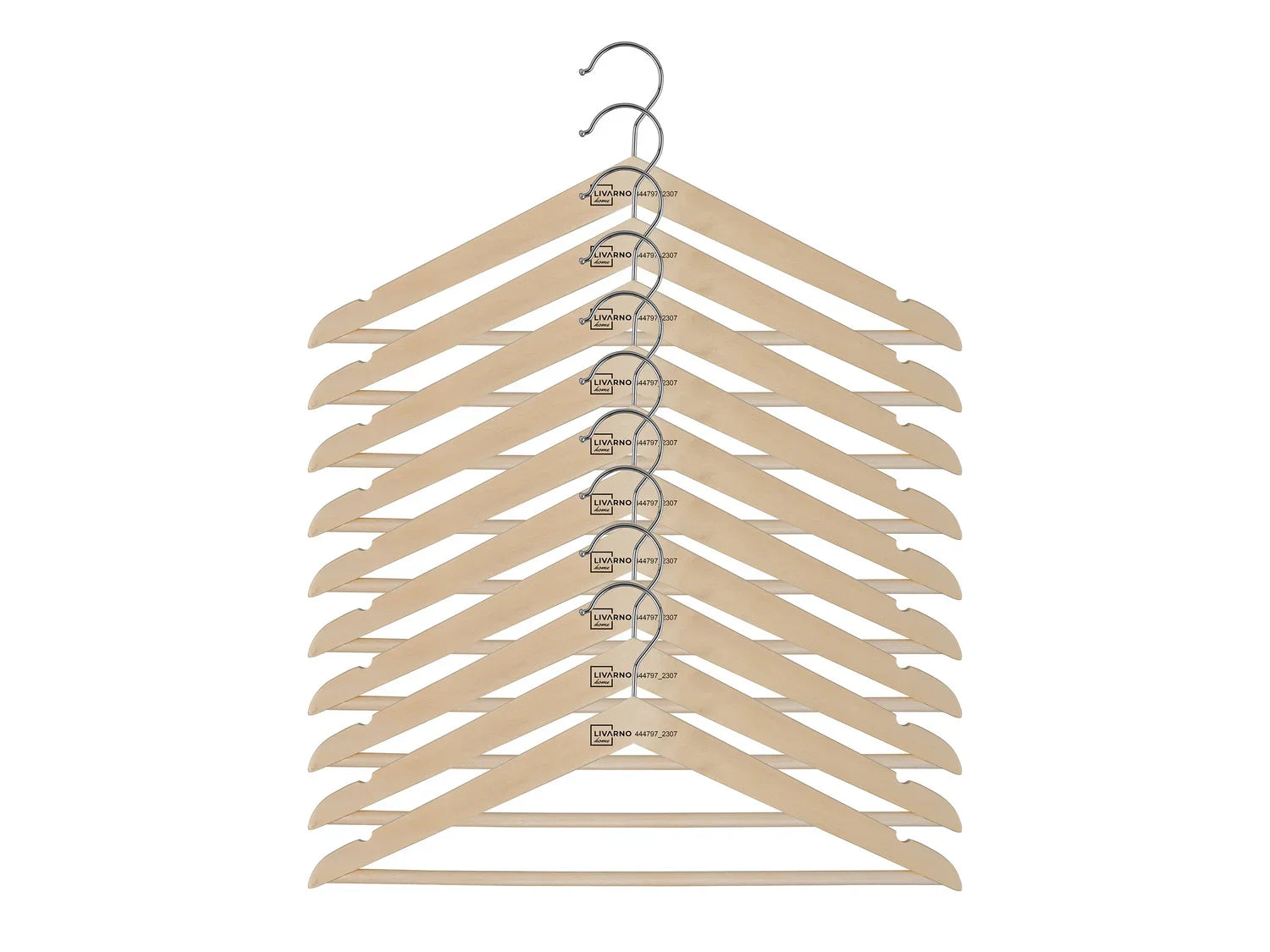 LIVARNO home Lot de 10 cintres en bois