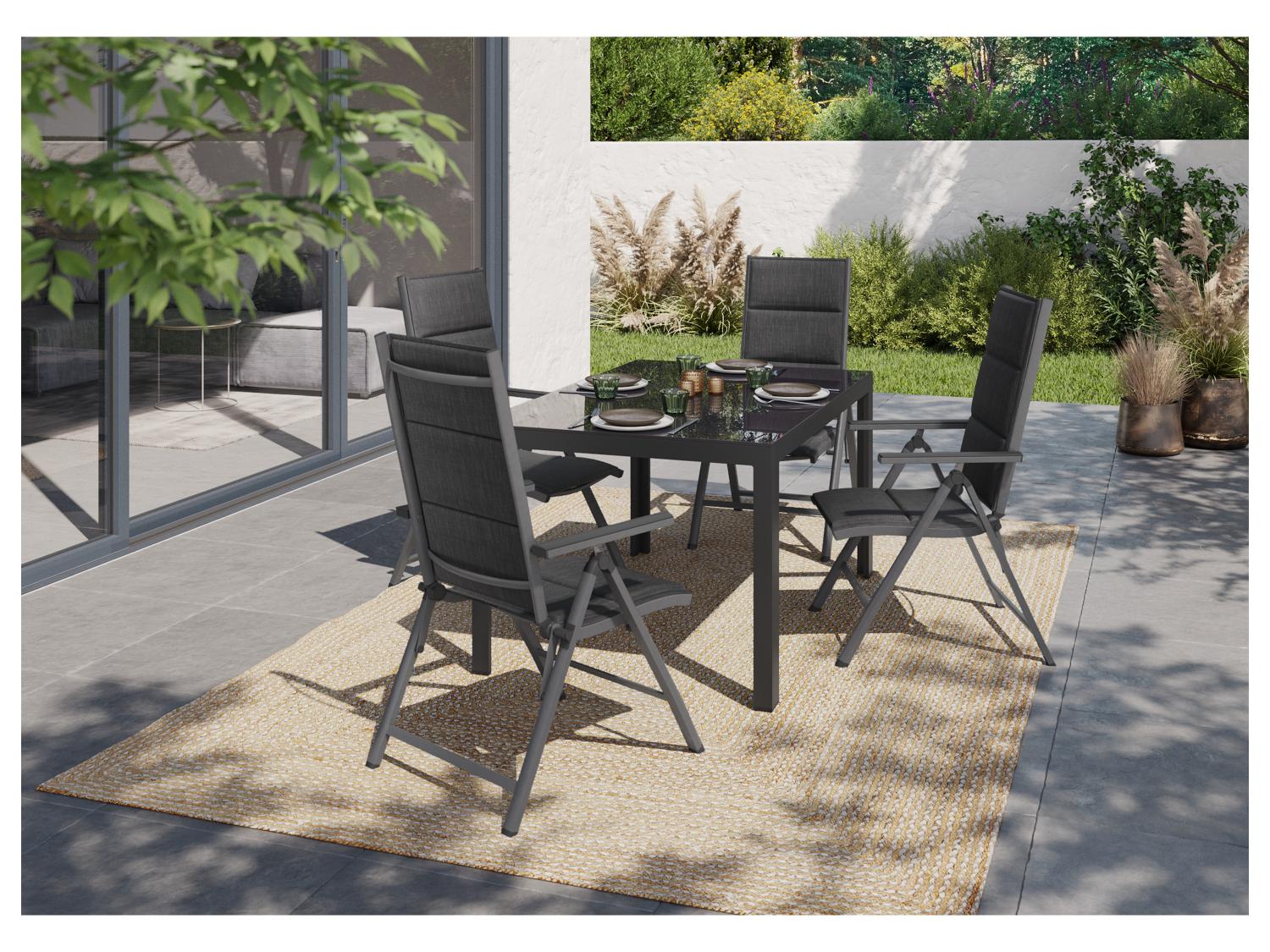 LIVARNO Table de jardin + Lot de 4 fauteuils Toronto