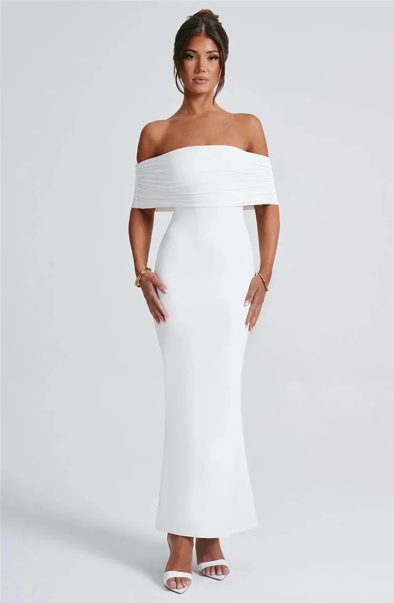 Robe maxi dos nu sans bretelles pour femmes